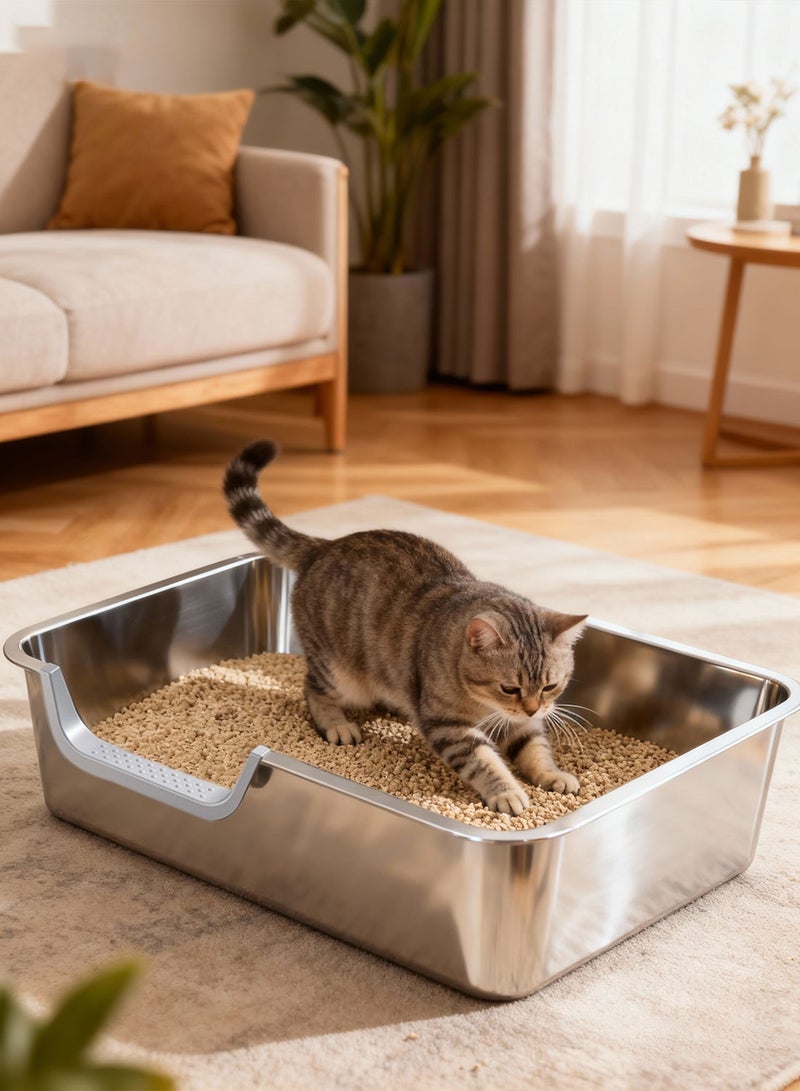 Kidle Cat Litter Box with Litter Scoop Cat Litter Tray Non-Stick, Easy to Clean - Image 4